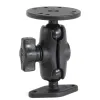 Support à visser pour chargeur BC-247 incluant une base à visser (standard AMPS), un bras court et un support avec trous universels (standard AMPS) - visserie non incluse