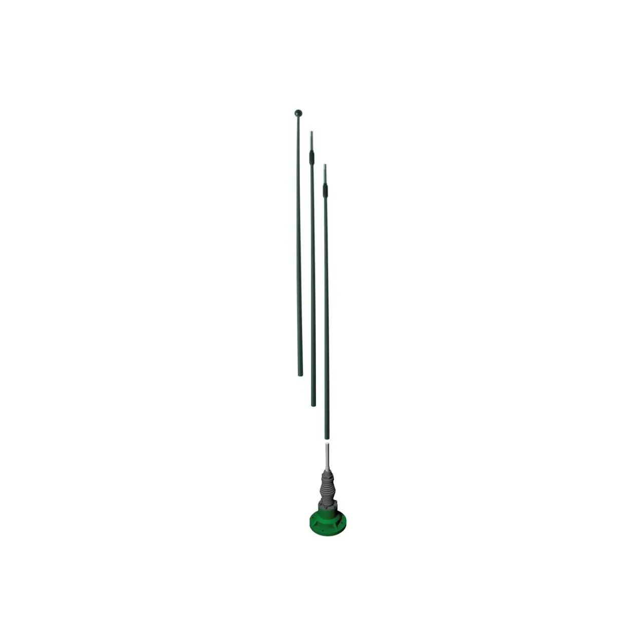 Antenne HF type fouet 4,90 m, 2 à 30 MHz, 150 watts, élément rayonnant 1,20m, nécessite un coupleur antenne, livrée en 3 sections