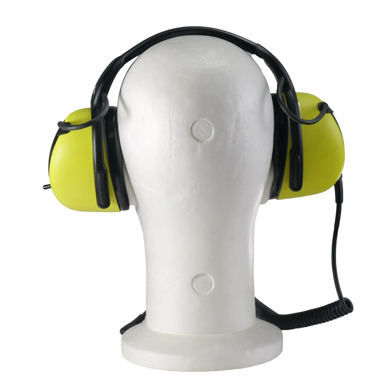 HS-GLPMRI2W : Casque antibruit avec microphone flexible et câble avec PTT pour radios PMR ICOM, double broche (jack 3,5 et 2,5), noir et jaune