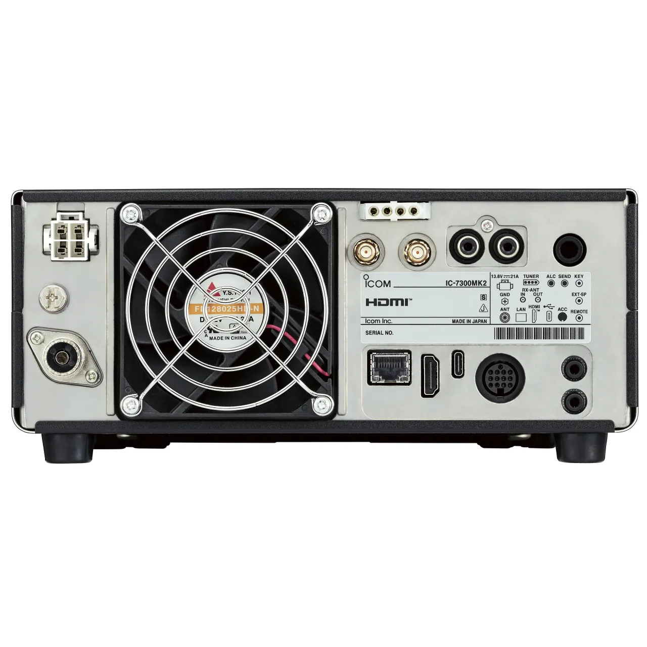 Base radioamateur HF/50 MHz 1,8-30MHz, 50-52MHz 100W, 70MHz 50W, 100 canaux, tous modes. Arrière IC-7300