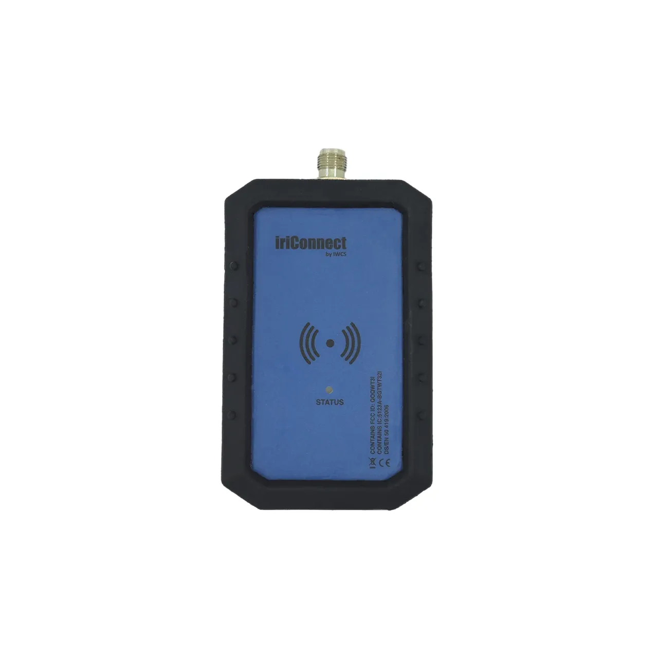 Module iriCONNECT avec connecteur d'antenne externe de type RP-TNC, connecteur de câble en partie basse