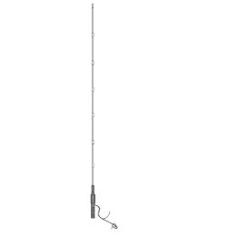 Antenne de secours VHF 146-180MHz gain 2,2dBi, hauteur totale 1,3m. Livrée avec 5m de câble