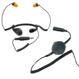 Kit micro laryngophone pour IC-M37E comprenant un caque intra-auriculaire et un PTT renforcé pour environnement difficile. Système IP68, léger et résistant.