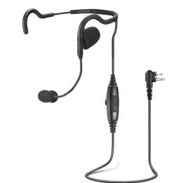 Casque audio avec micro tige, PTT à la poitrine, double jack