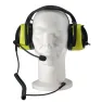 HS-GLPMRI2W : Casque antibruit avec microphone flexible et câble avec PTT pour radios PMR ICOM, double broche (jack 3,5 et 2,5), noir et jaune