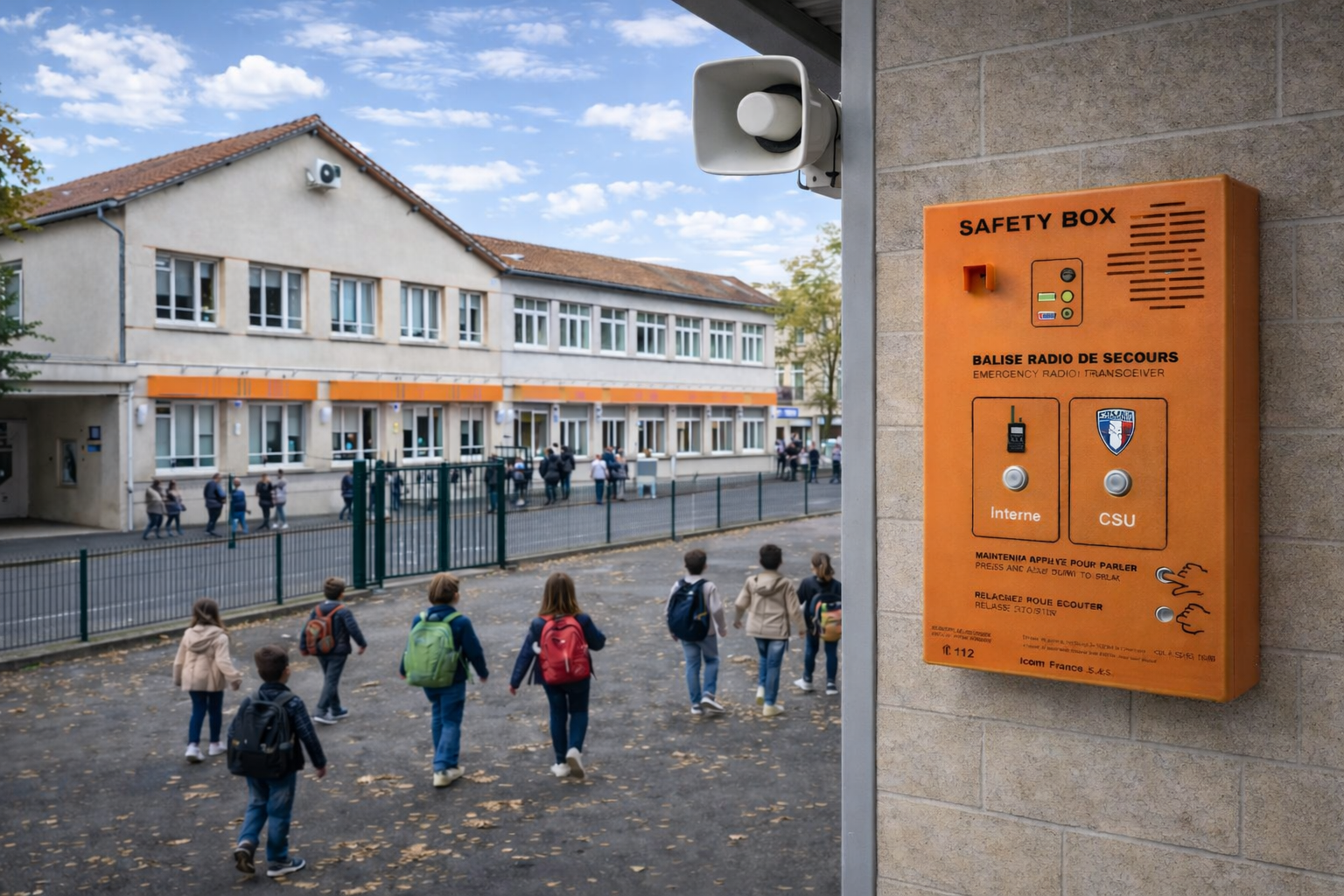 borne ecole Bouton SOS ICOM
